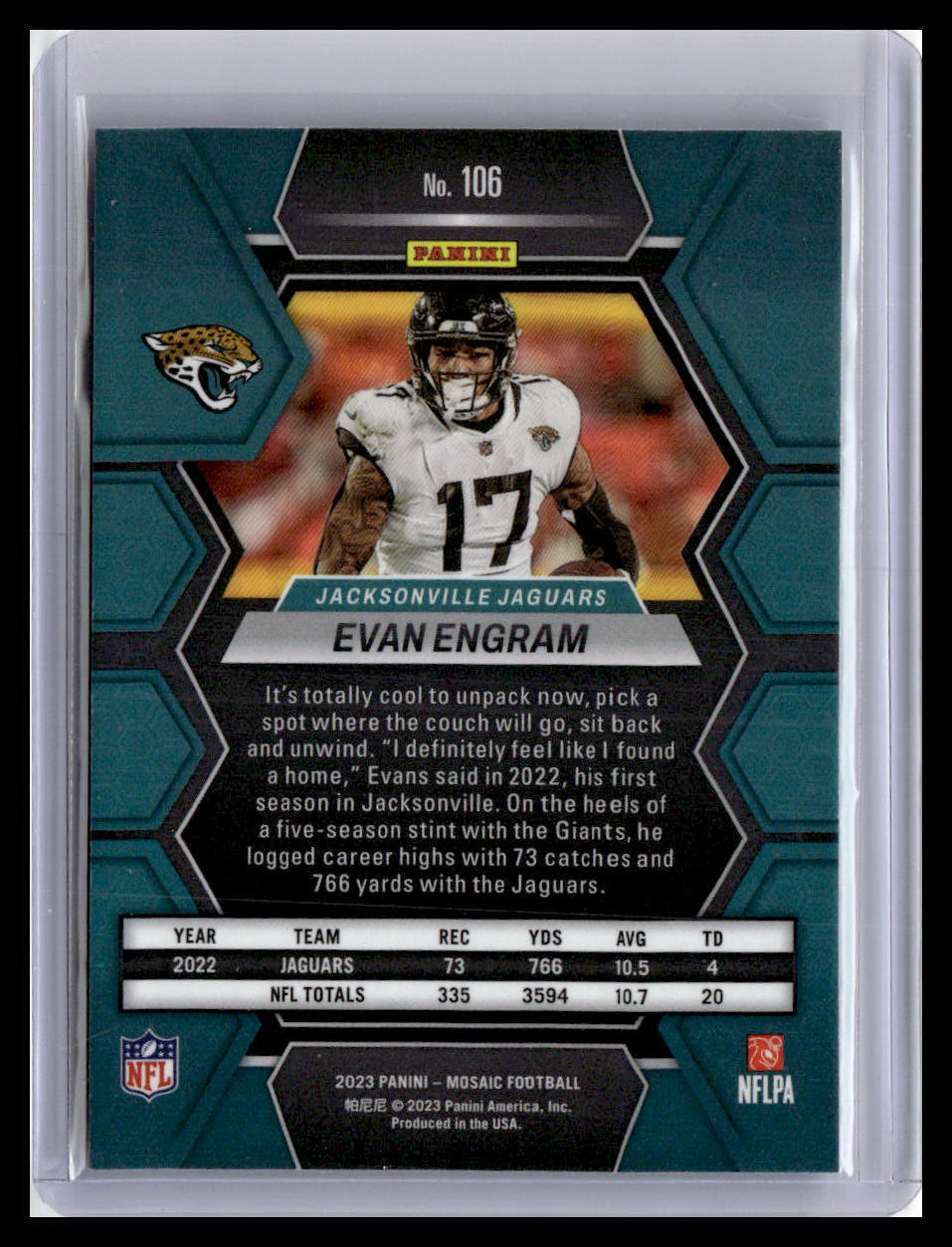 2023 Panini Mosaic #106 Evan Engram