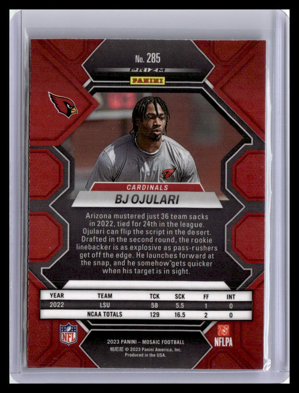 2023 Panini Mosaic #285 BJ Ojulari Camo Pink Mosaic