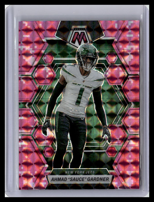 2023 Panini Mosaic #78 Ahmad "Sauce" Gardner Camo Pink Mosaic