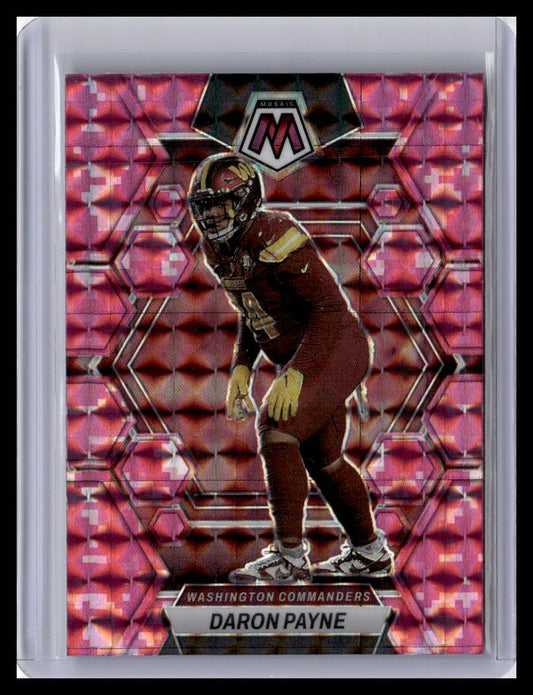 2023 Panini Mosaic #247 Daron Payne Camo Pink Mosaic