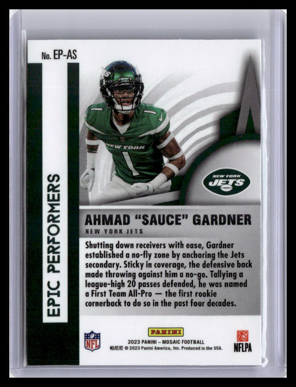 2023 Panini Mosaic #EP-AS Ahmad "Sauce" Gardner Epic Performers