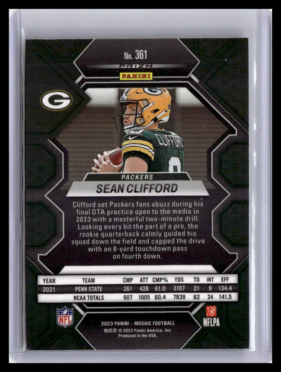 2023 Panini Mosaic #361 Sean Clifford Mosaic