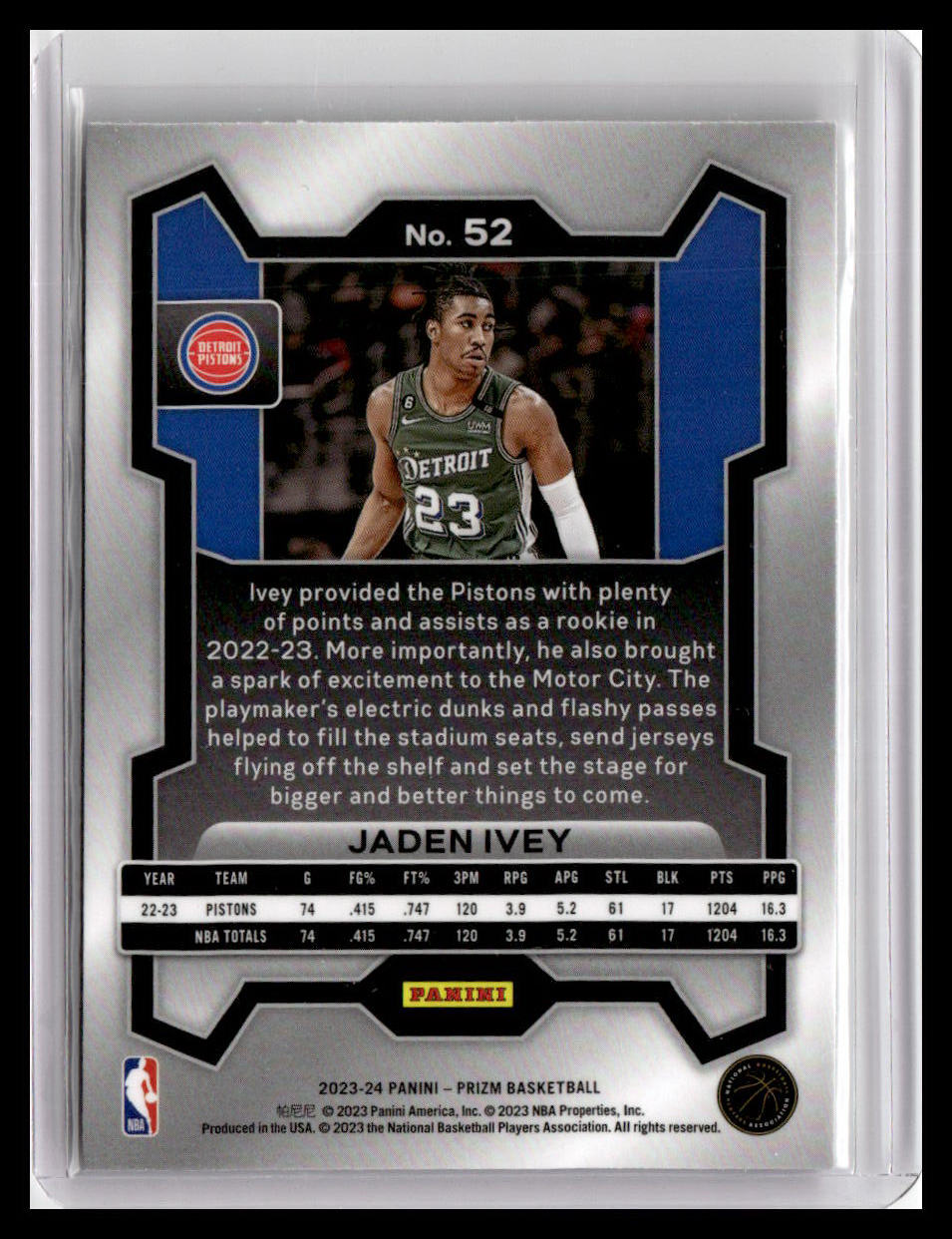 2023-24 Panini Prizm #52 Jaden Ivey
