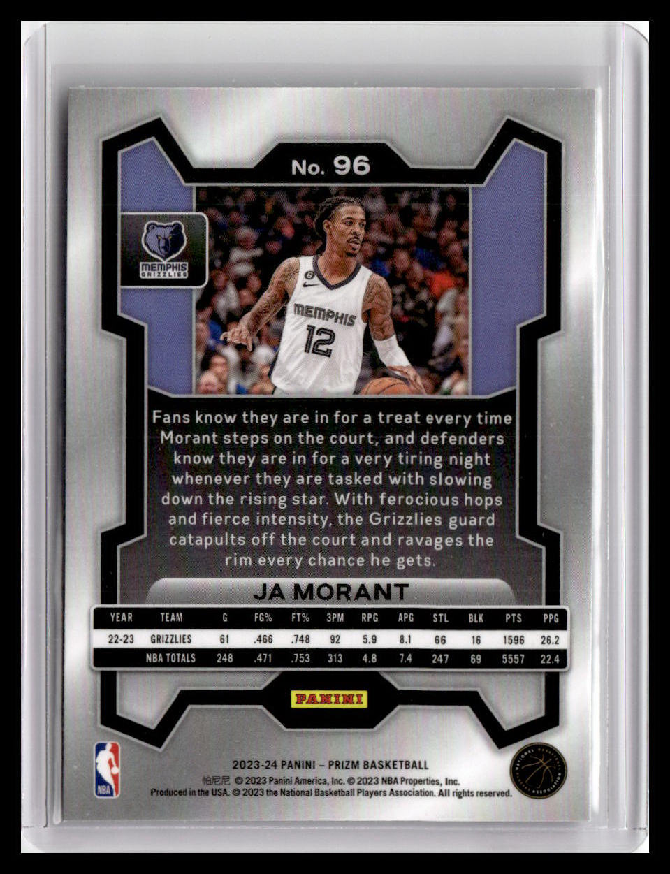 2023-24 Panini Prizm #96 Ja Morant