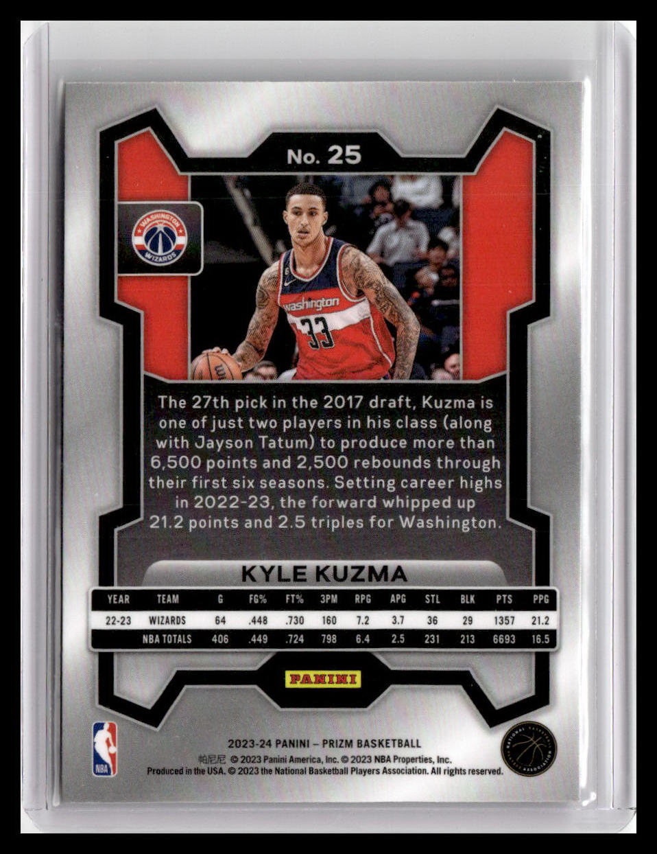 2023-24 Panini Prizm #25 Kyle Kuzma