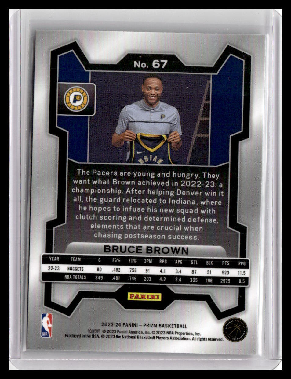 2023-24 Panini Prizm #67 Bruce Brown