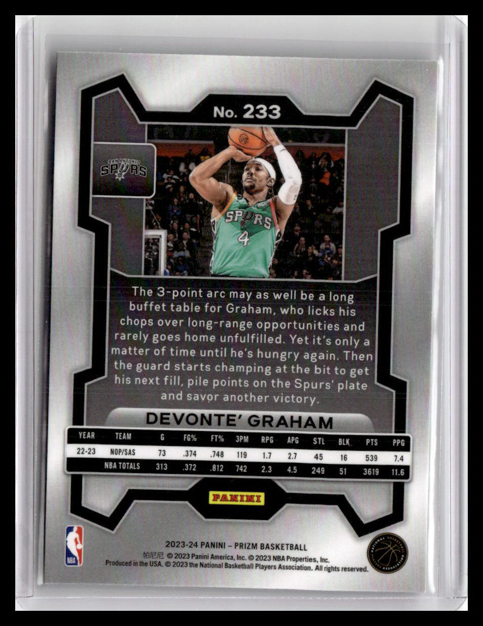 2023-24 Panini Prizm #233 Devonte' Graham