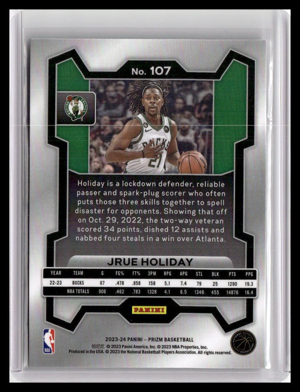 2023-24 Panini Prizm #107 Jrue Holiday