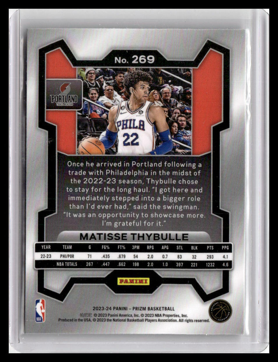 2023-24 Panini Prizm #269 Matisse Thybulle