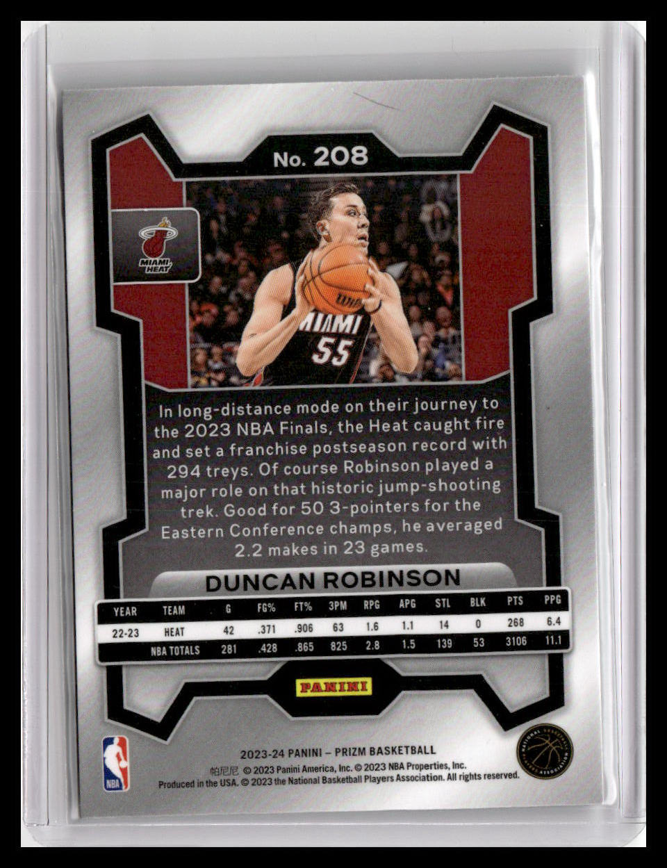 2023-24 Panini Prizm #208 Duncan Robinson