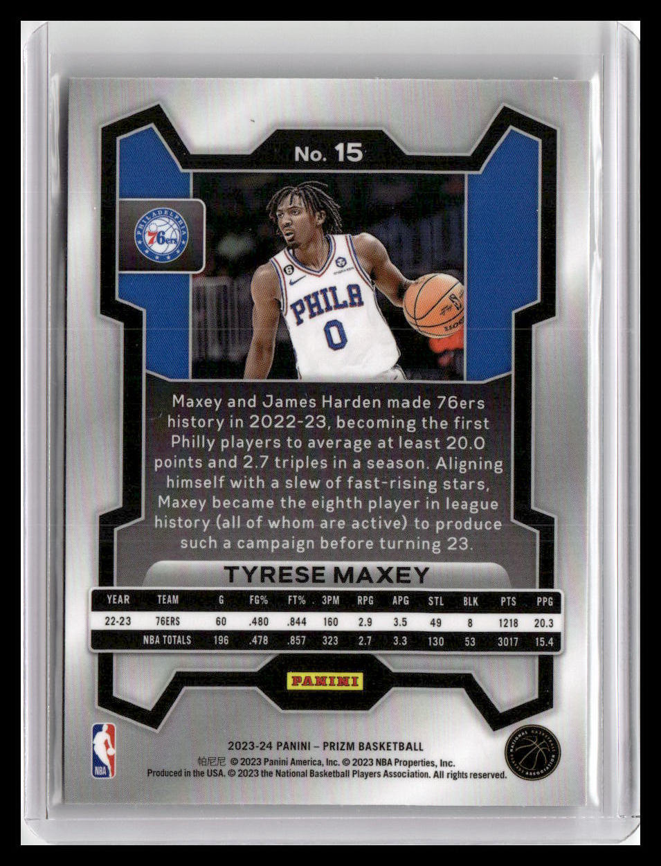 2023-24 Panini Prizm #15 Tyrese Maxey
