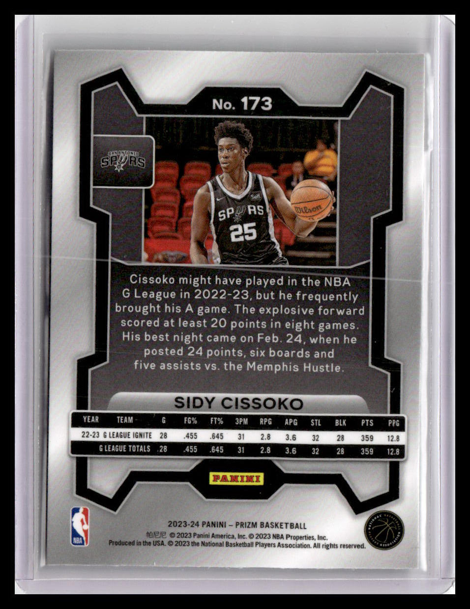 2023-24 Panini Prizm #173 Sidy Cissoko