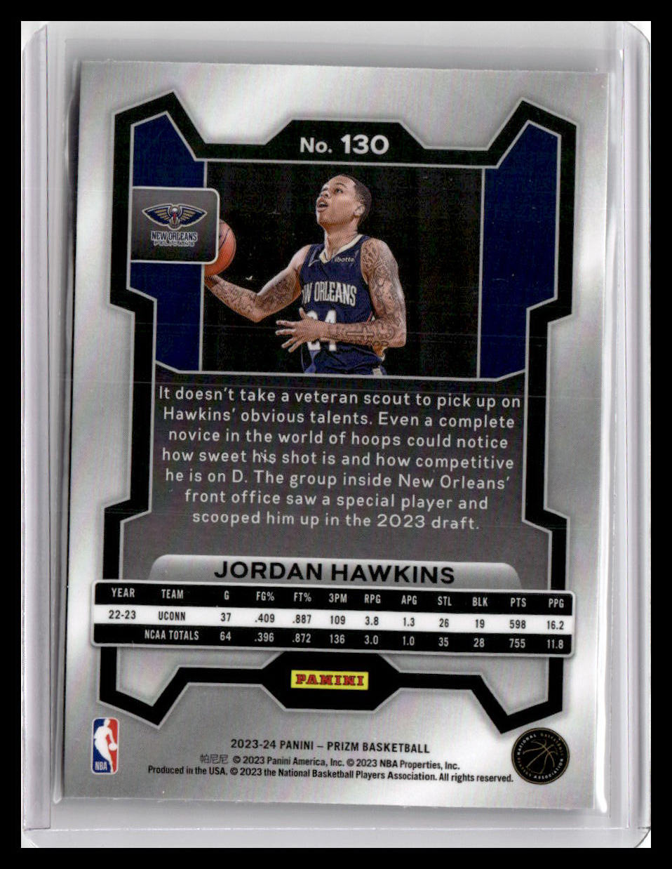 2023-24 Panini Prizm #130 Jordan Hawkins
