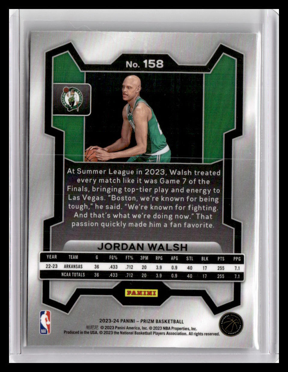 2023-24 Panini Prizm #158 Jordan Walsh