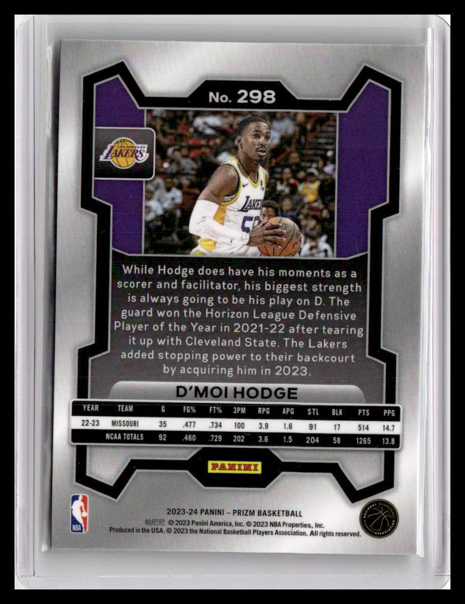2023-24 Panini Prizm #298 D'Moi Hodge