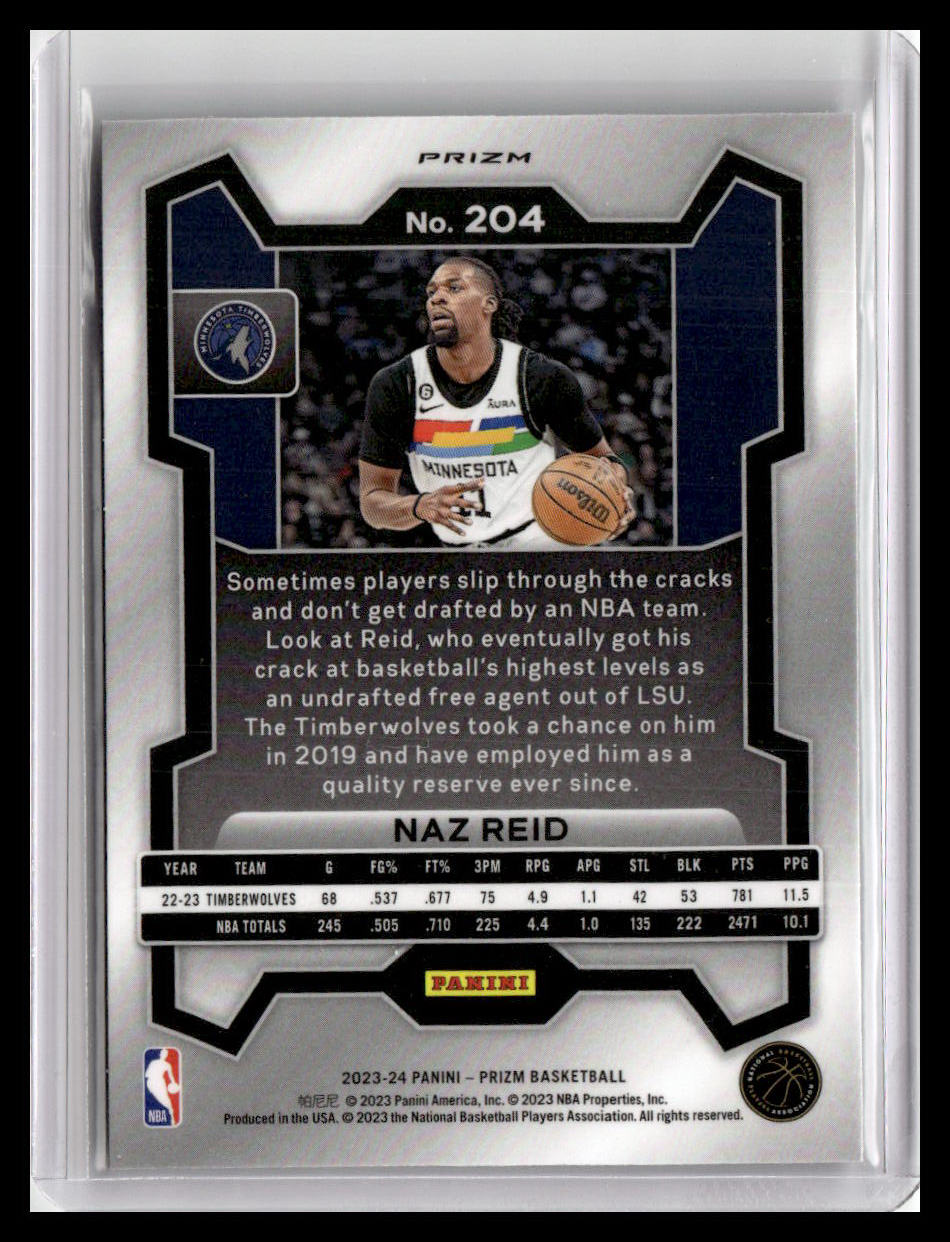 2023-24 Panini Prizm #204 Naz Reid Prizms Green