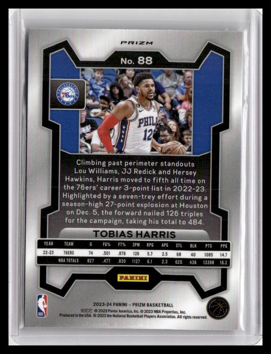2023-24 Panini Prizm #88 Tobias Harris Prizms Ice