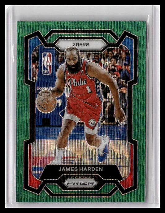 2023-24 Panini Prizm #98 James Harden Prizms Green Wave