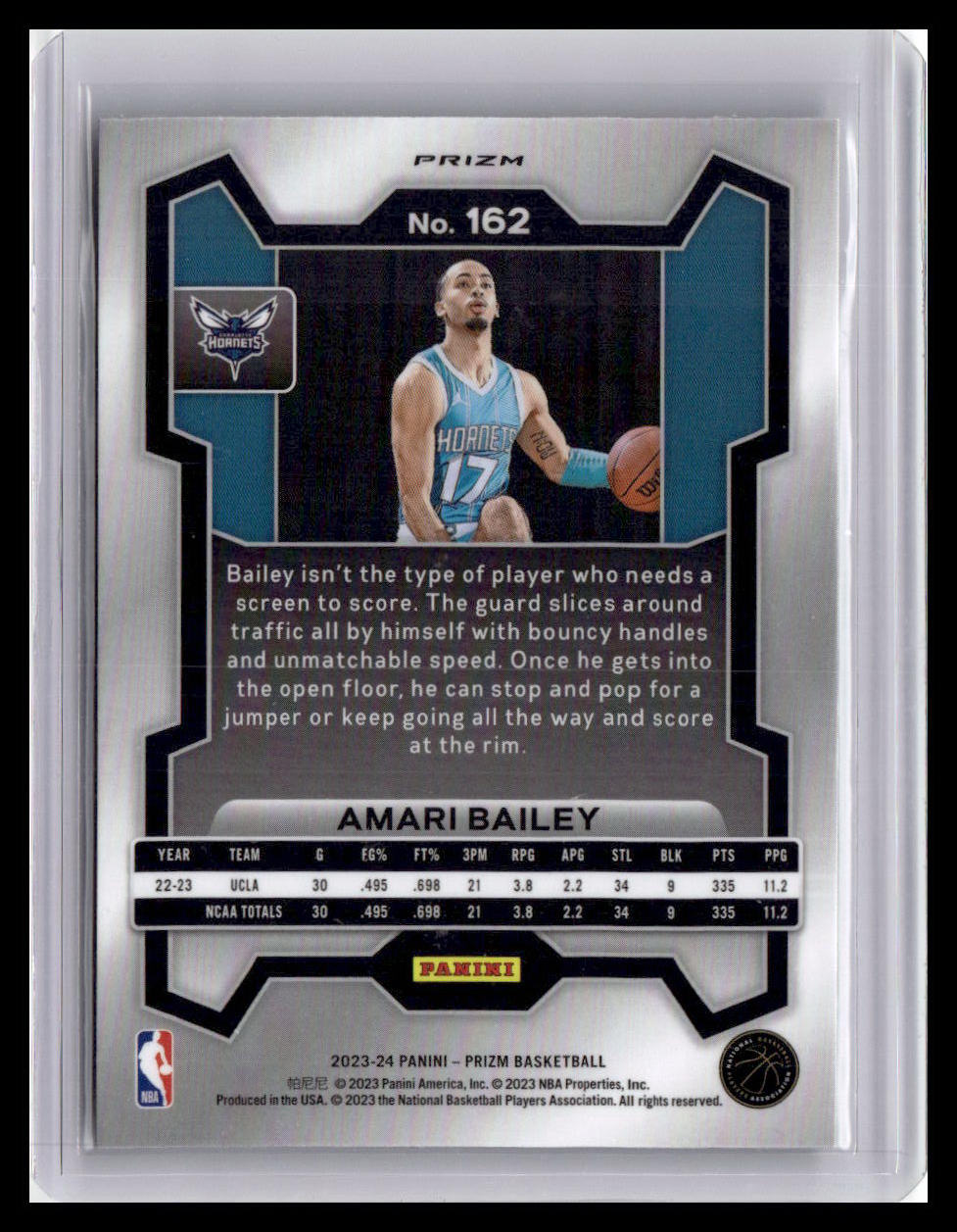 2023-24 Panini Prizm #162 Amari Bailey Prizms Green Wave