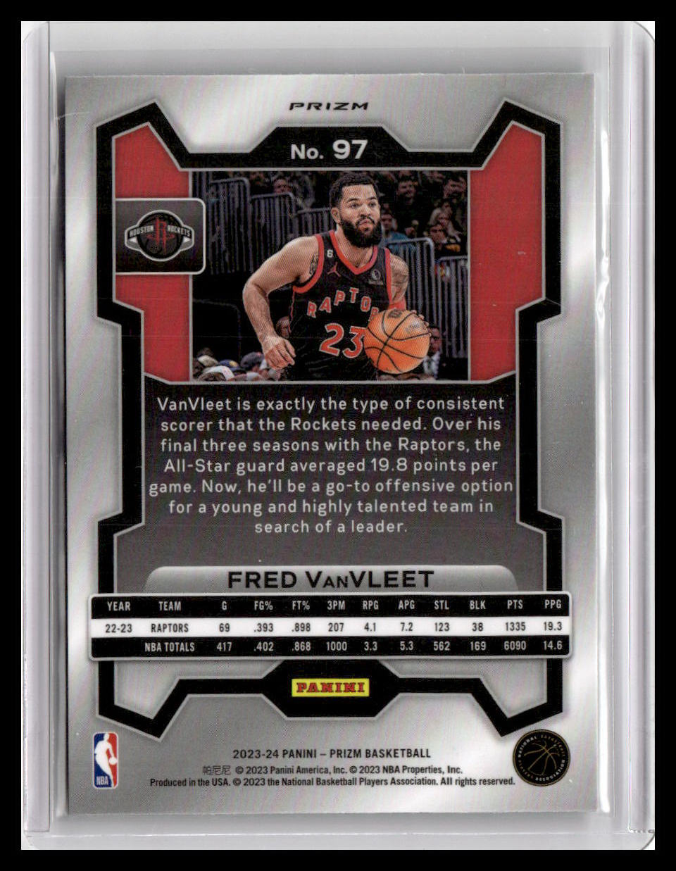 2023-24 Panini Prizm #97 Fred VanVleet Prizms Green Wave