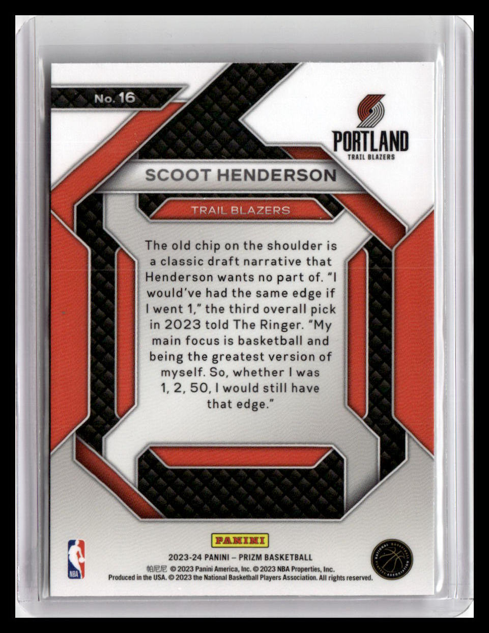 2023-24 Panini Prizm #16 Scoot Henderson Emergent