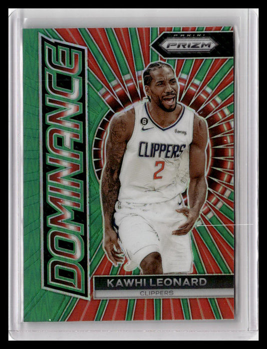 2023-24 Panini Prizm #18 Kawhi Leonard Dominance Prizms Green