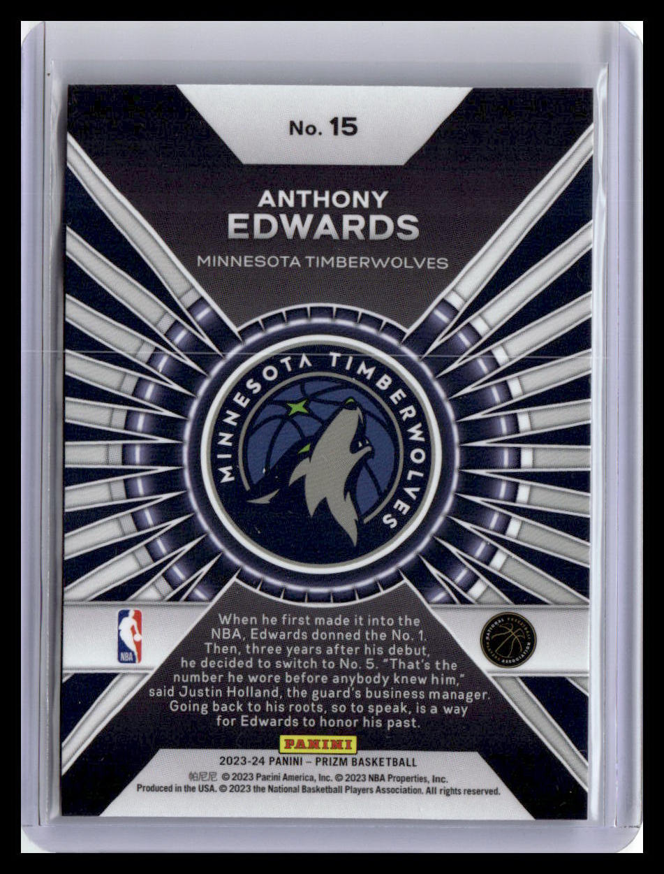 2023-24 Panini Prizm #15 Anthony Edwards Dominance
