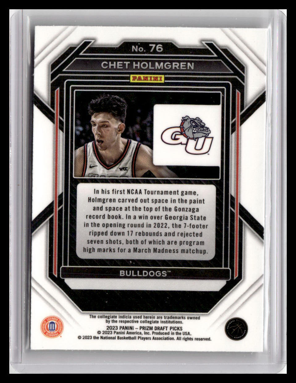 2023 Panini Prizm Draft Picks #76 Chet Holmgren