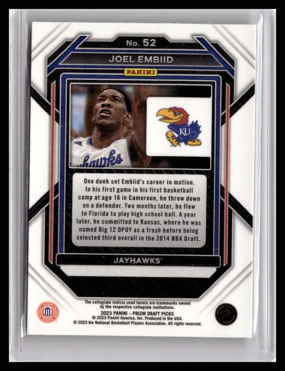 2023 Panini Prizm Draft Picks #52 Joel Embiid