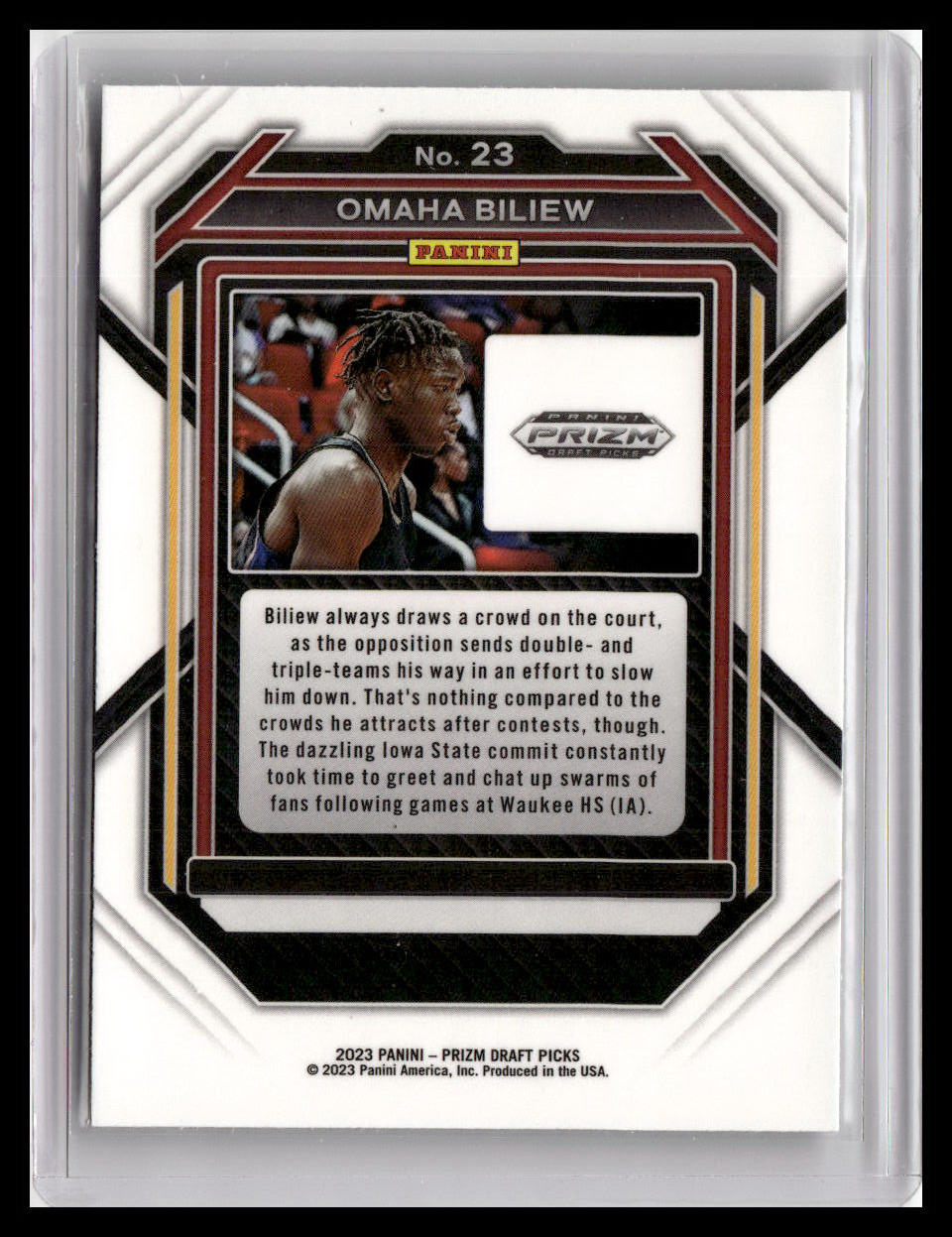 2023 Panini Prizm Draft Picks #23 Omaha Biliew