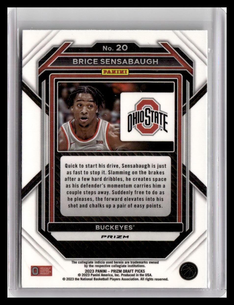 2023 Panini Prizm Draft Picks #20 Brice Sensabaugh
