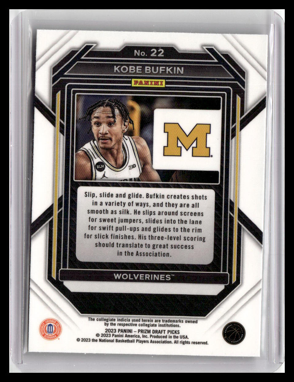 2023 Panini Prizm Draft Picks #22 Kobe Bufkin