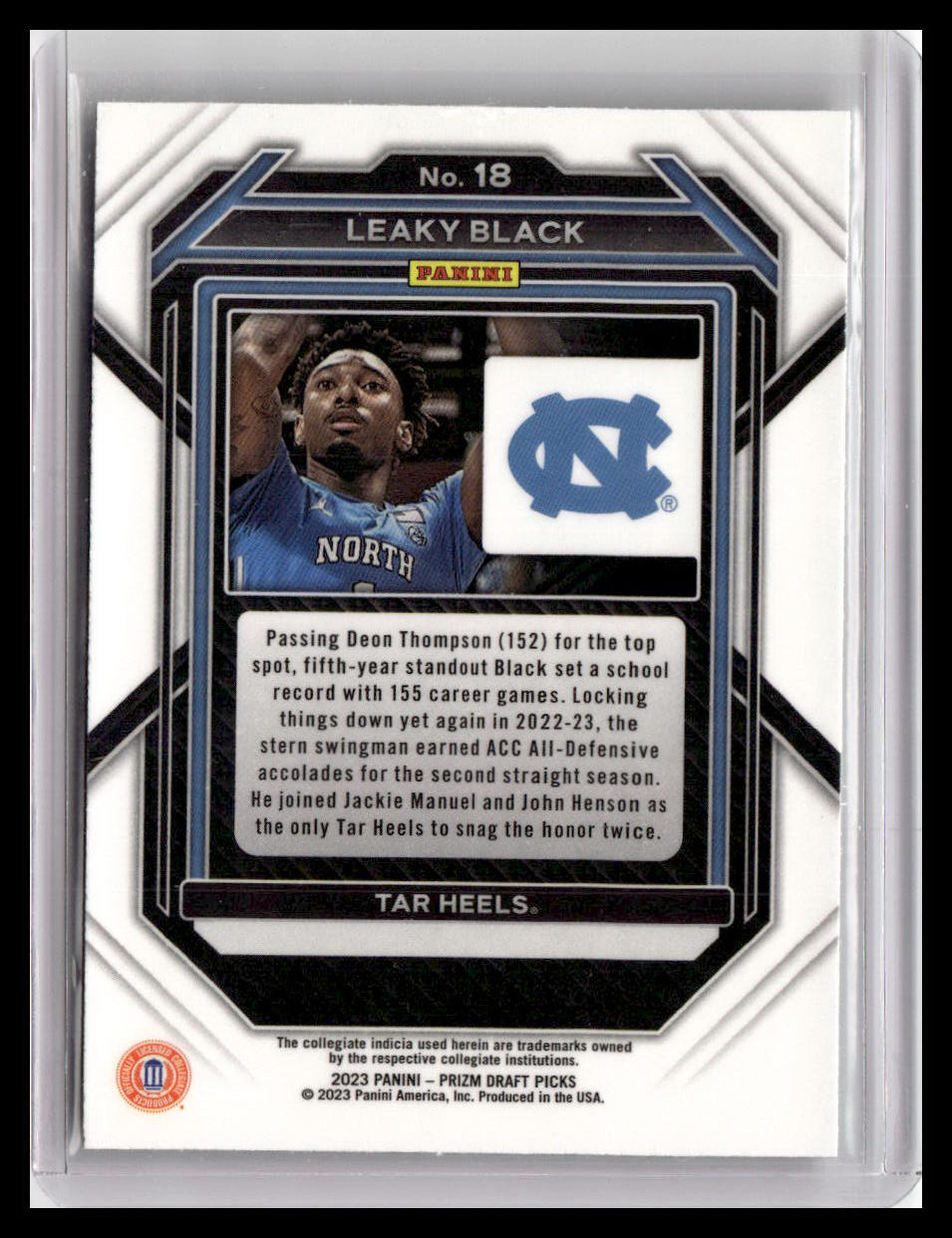2023 Panini Prizm Draft Picks #18 Leaky Black