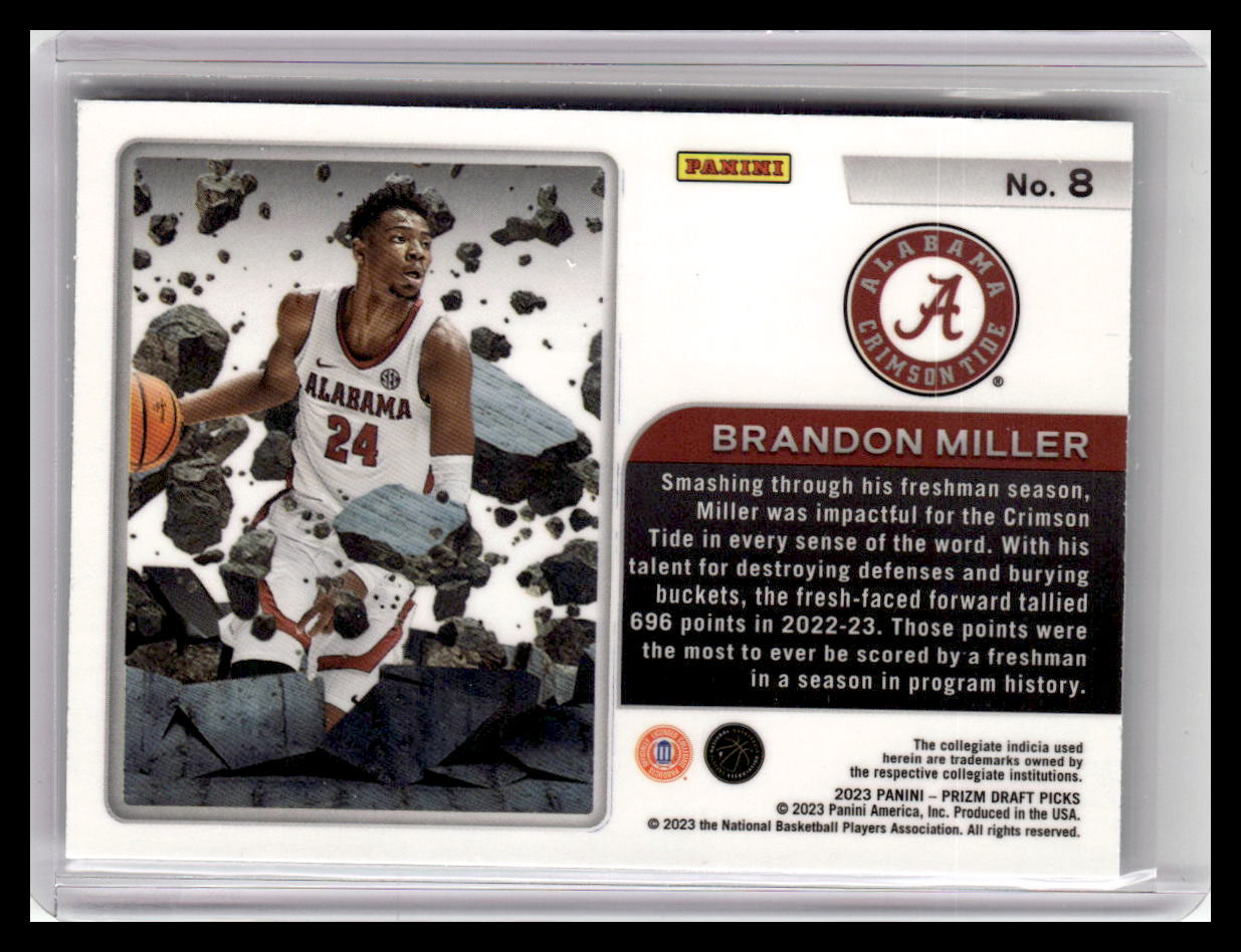2023 Panini Prizm Draft Picks #8 Brandon Miller Prizm Break