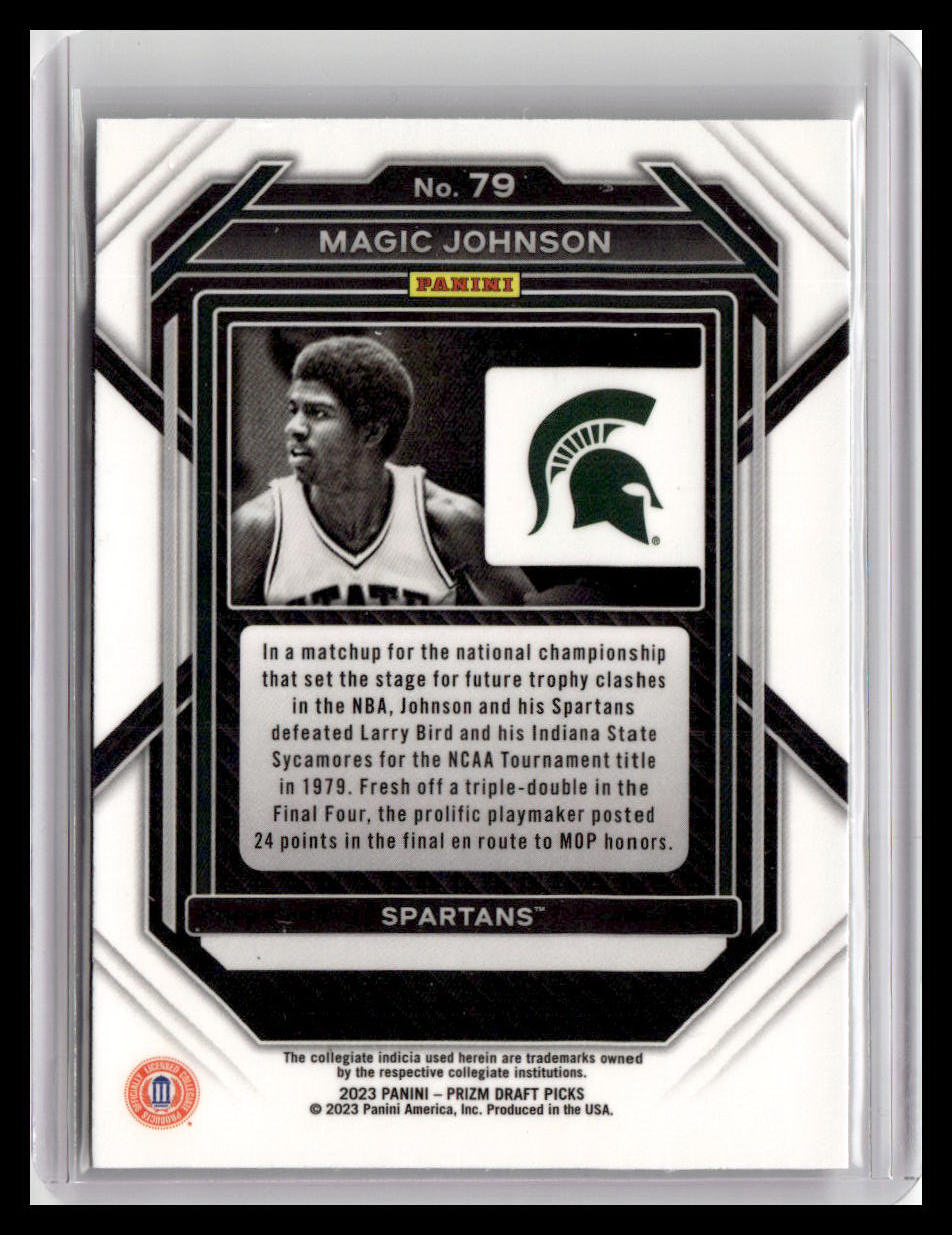 2023 Panini Prizm Draft Picks #79 Magic Johnson Black & White