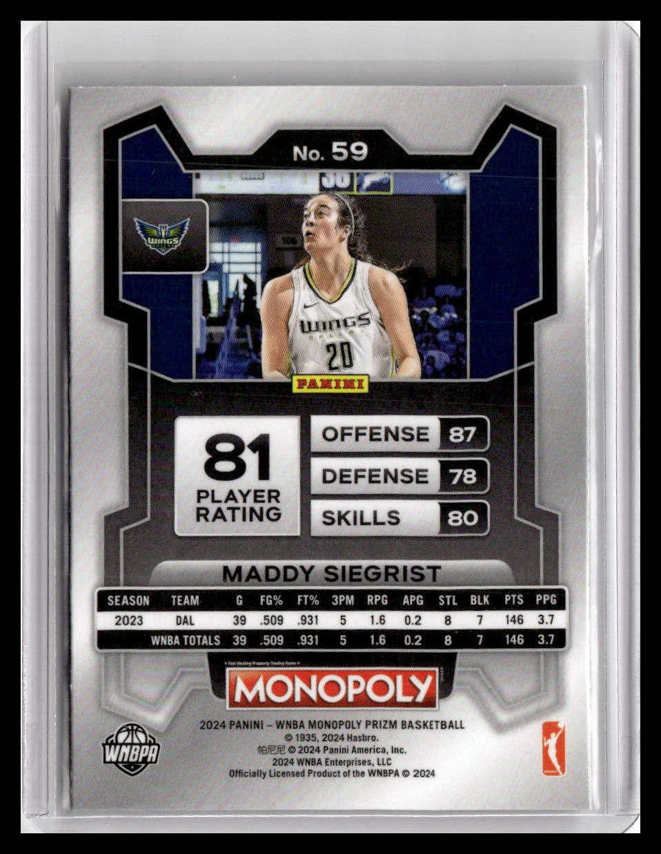 2024 Panini Prizm Monopoly WNBA #59 Maddy Siegrist