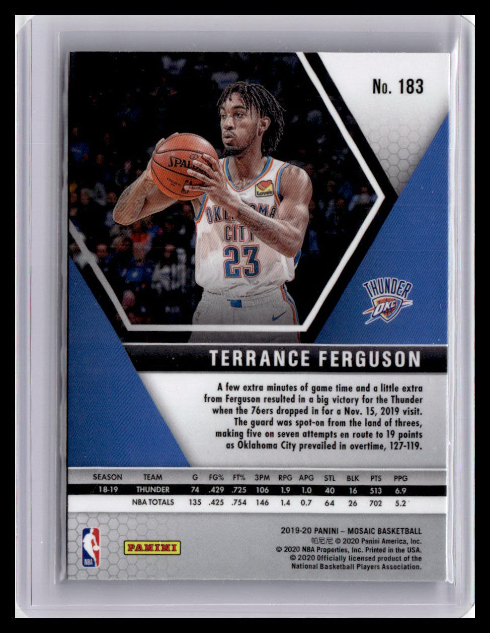 2019-20 Panini Mosaic #183 Terrance Ferguson