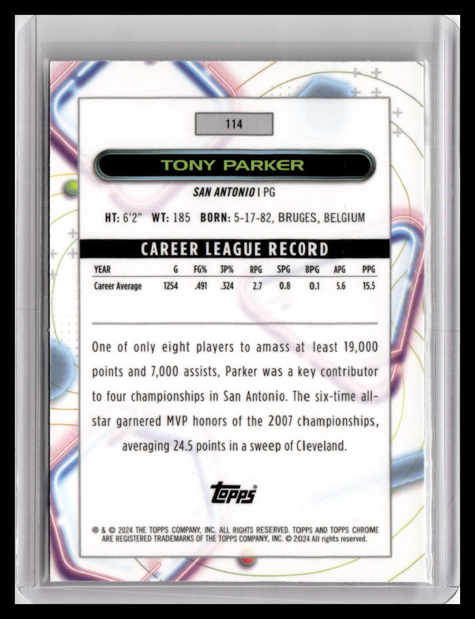 2023-24 Topps Chrome Cosmic #114 Tony Parker