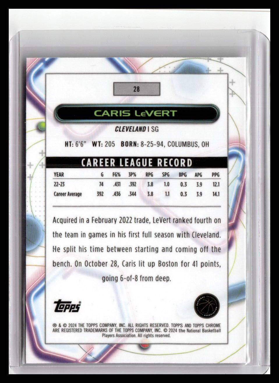 2023-24 Topps Chrome Cosmic #28 Caris LeVert