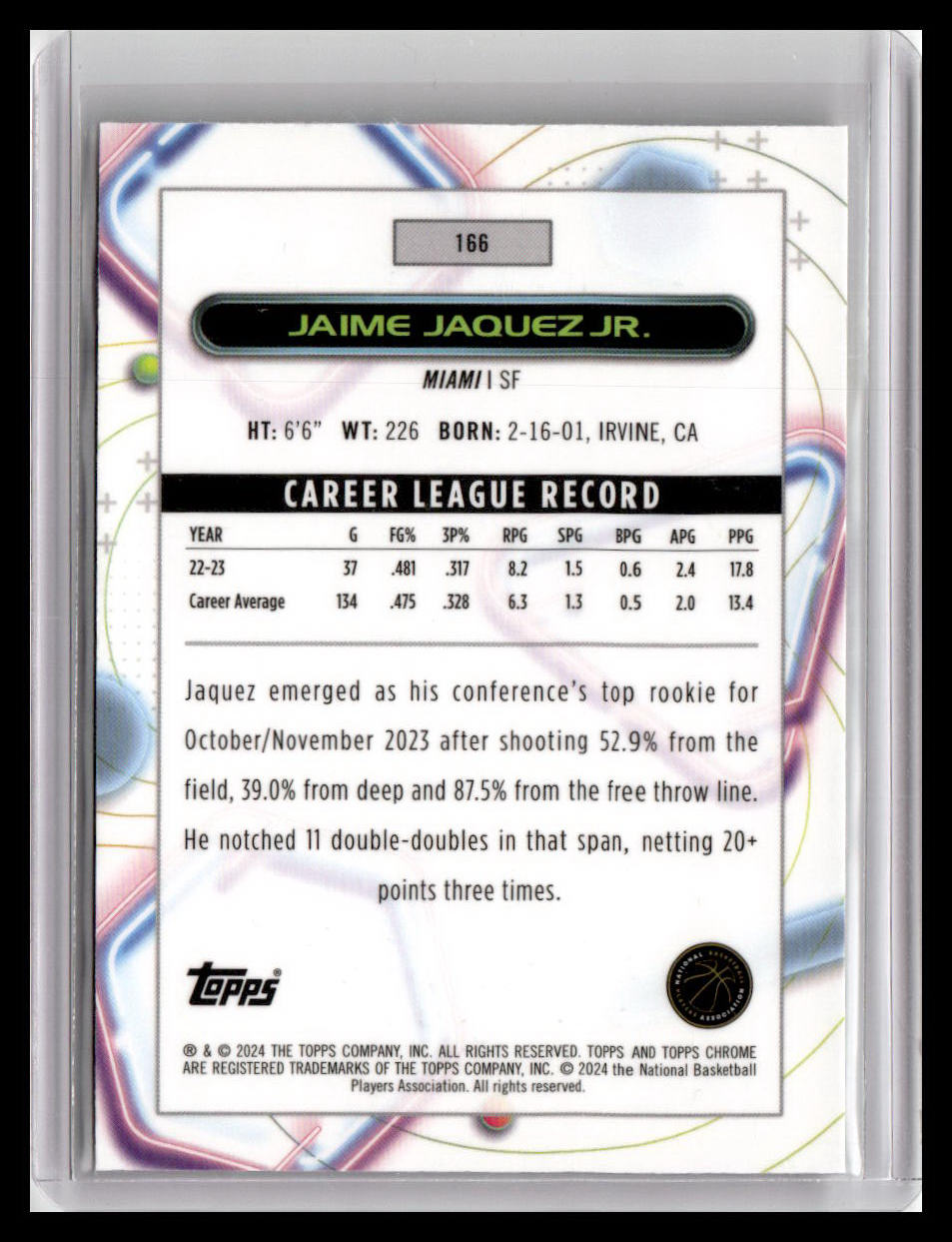 2023-24 Topps Chrome Cosmic #166 Jaime Jaquez Jr.