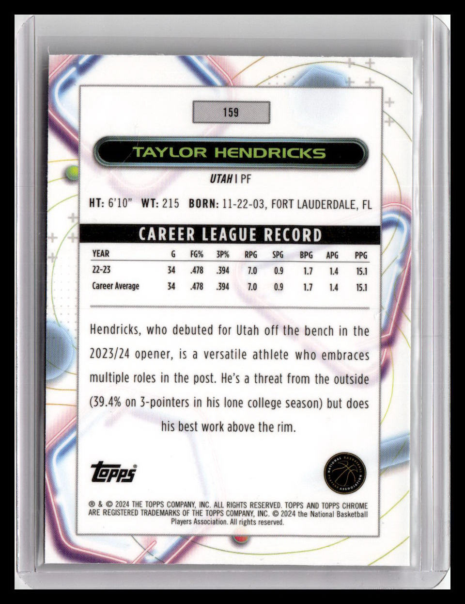 2023-24 Topps Chrome Cosmic #159 Taylor Hendricks