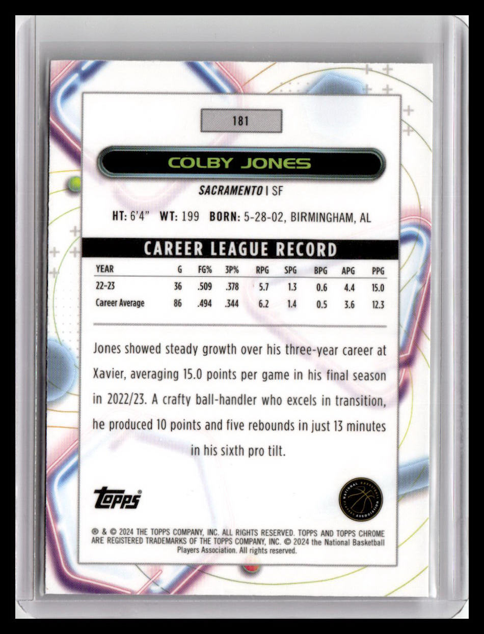 2023-24 Topps Chrome Cosmic #181 Colby Jones