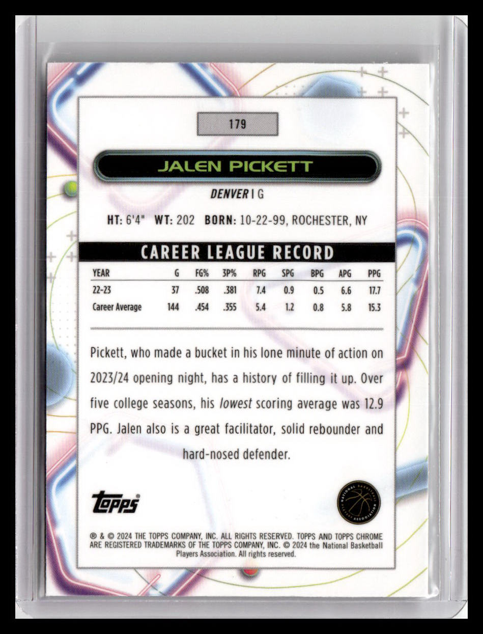 2023-24 Topps Chrome Cosmic #179 Jalen Pickett