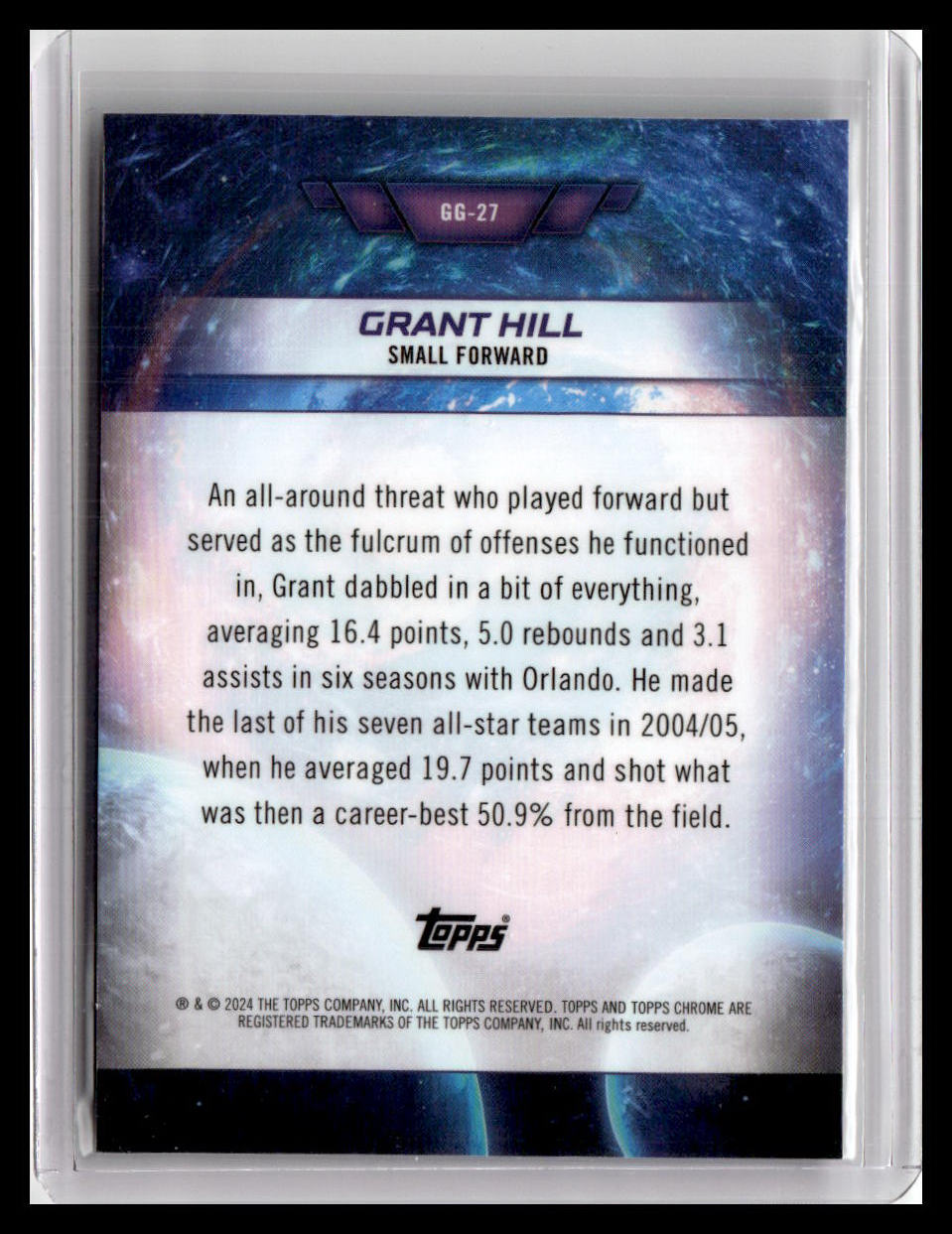 2023-24 Topps Chrome Cosmic #GG-27 Grant Hill Galaxy Greats