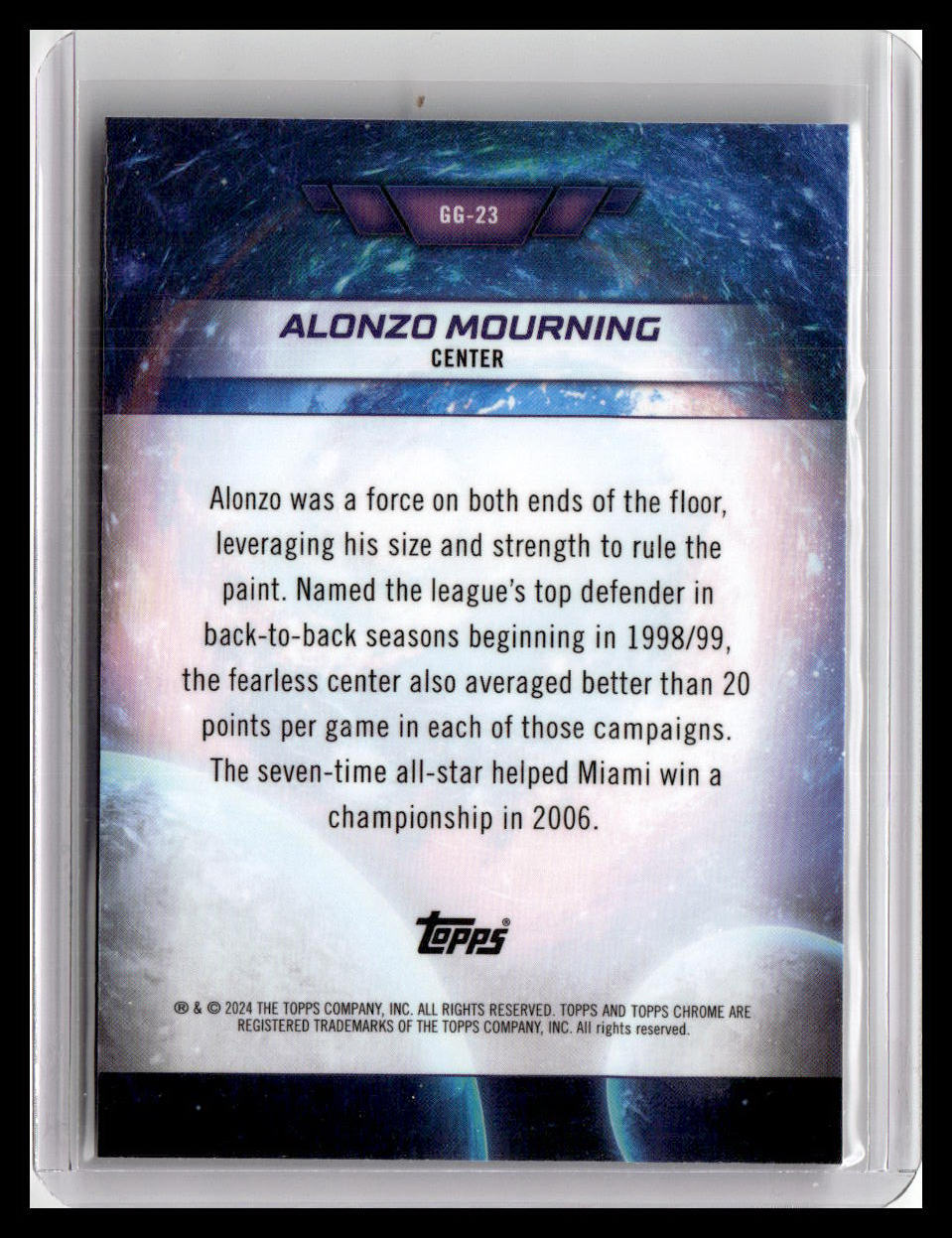 2023-24 Topps Chrome Cosmic #GG-23 Alonzo Mourning Galaxy Greats