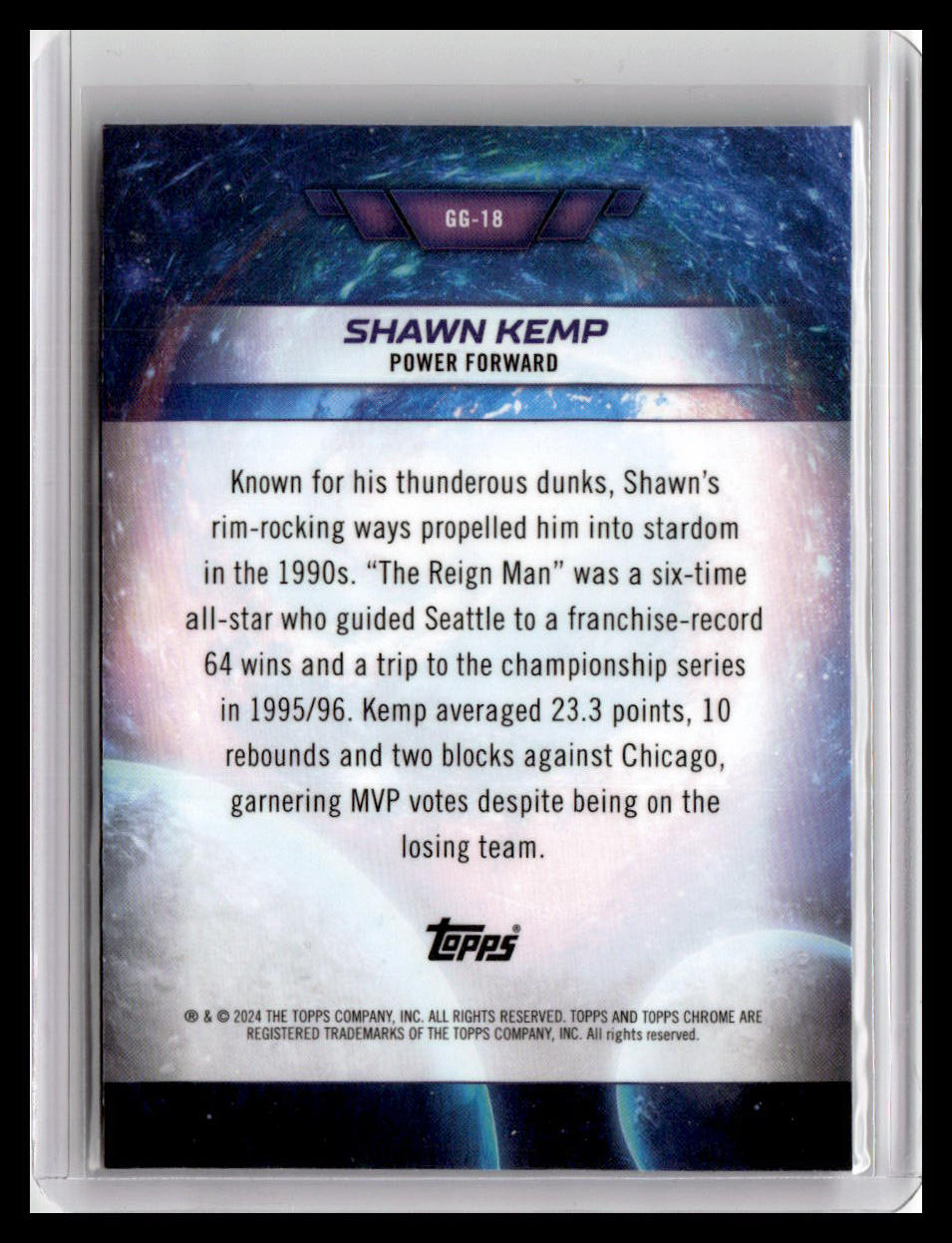 2023-24 Topps Chrome Cosmic #GG-18 Shawn Kemp Galaxy Greats