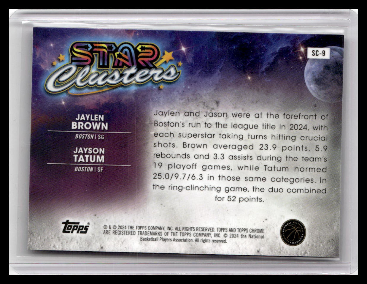 2023-24 Topps Chrome Cosmic #SC-9 Jayson Tatum / Jaylen Brown Star Clusters