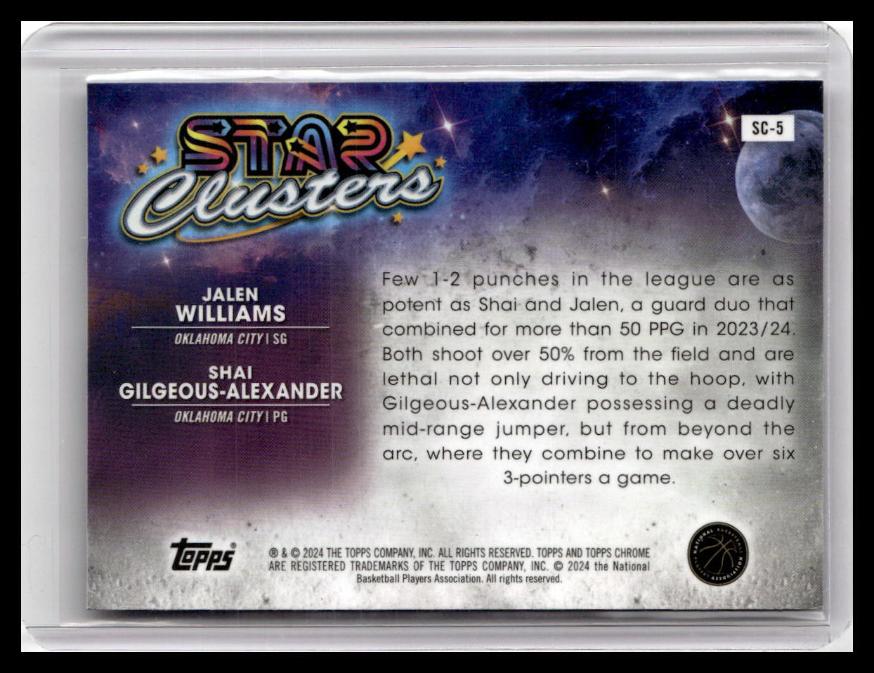 2023-24 Topps Chrome Cosmic #SC-5 Williams / Gilgeous-Alexander Star Clusters