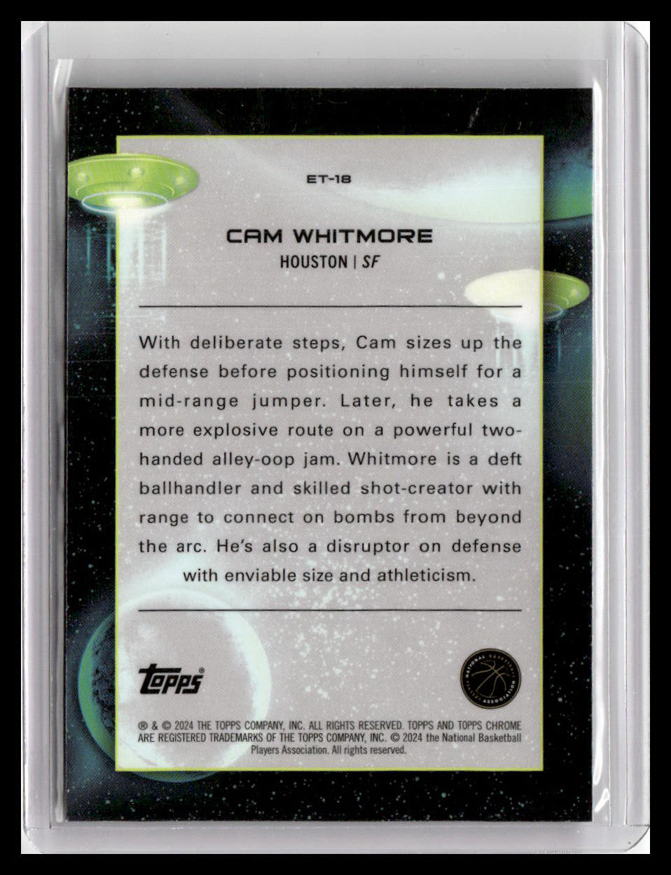 2023-24 Topps Chrome Cosmic #ET-18 Cam Whitmore Extraterrestrial Talent