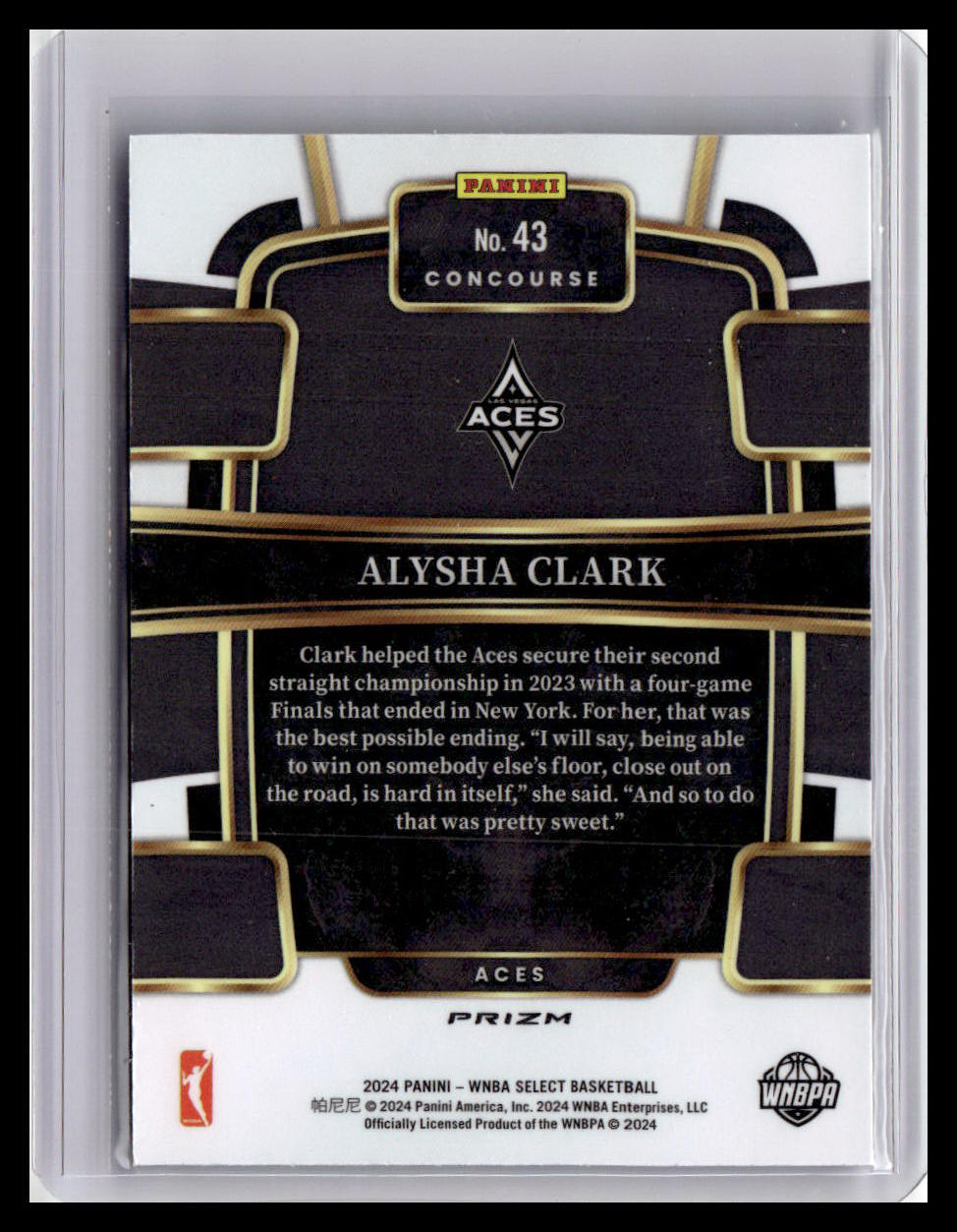 2024 Panini Select WNBA #43 Alysha Clark Prizms Silver Flash